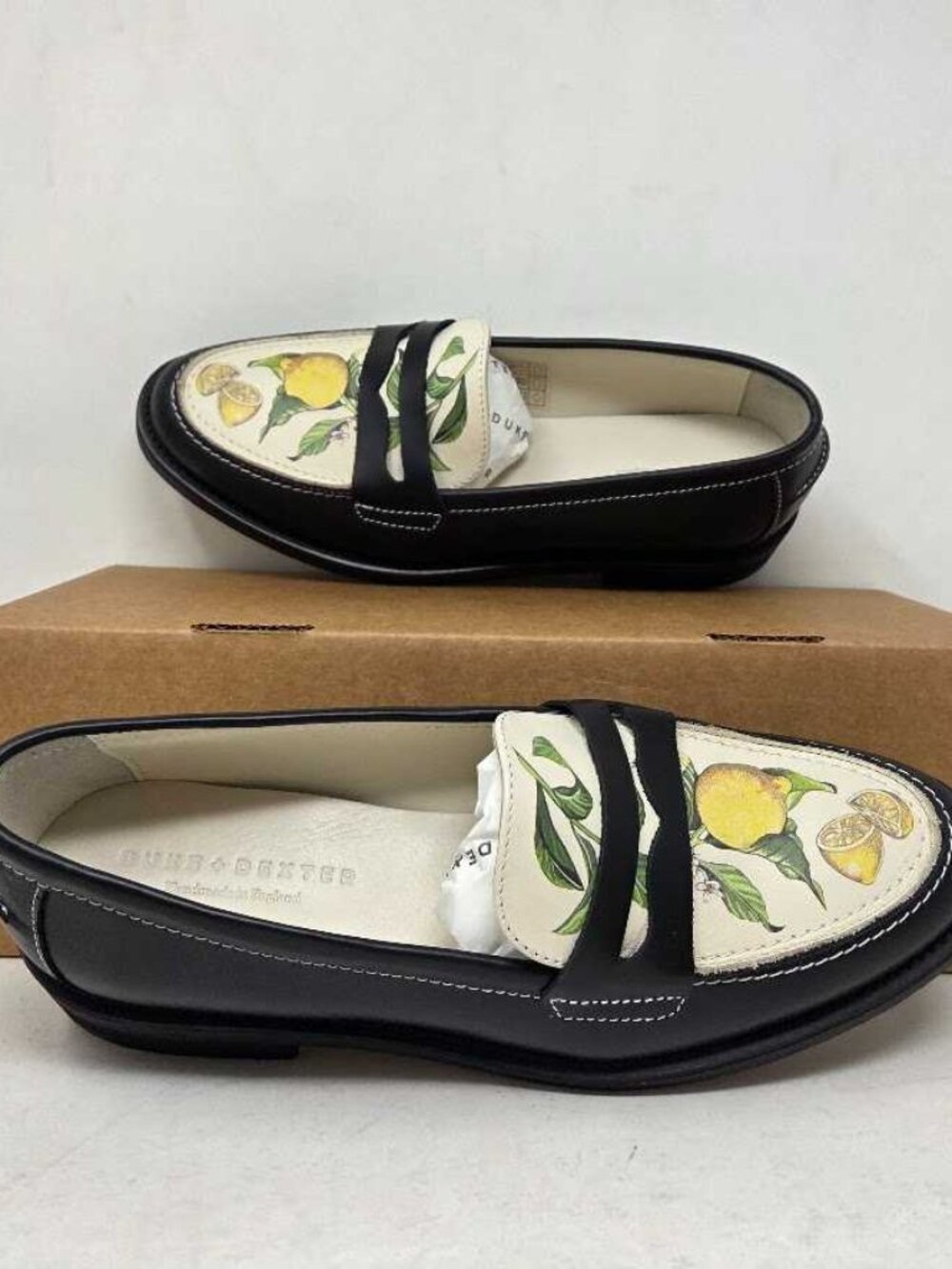 NWOB UK 6 (US 8-8.5 / EU 39) Duke + Dexter Wilde lemon penny loafers #4